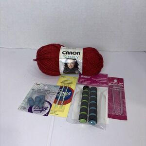 Caron Simply Elegant Scarf Knit Yarn 3 Oz 1 Pack With Various Bonus Supplies.